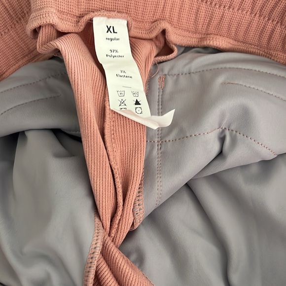 NIP HALARA High Waisted Plicated Zipper Pockets Split Hem Wide Leg Waffle XL - Picture 10 of 12